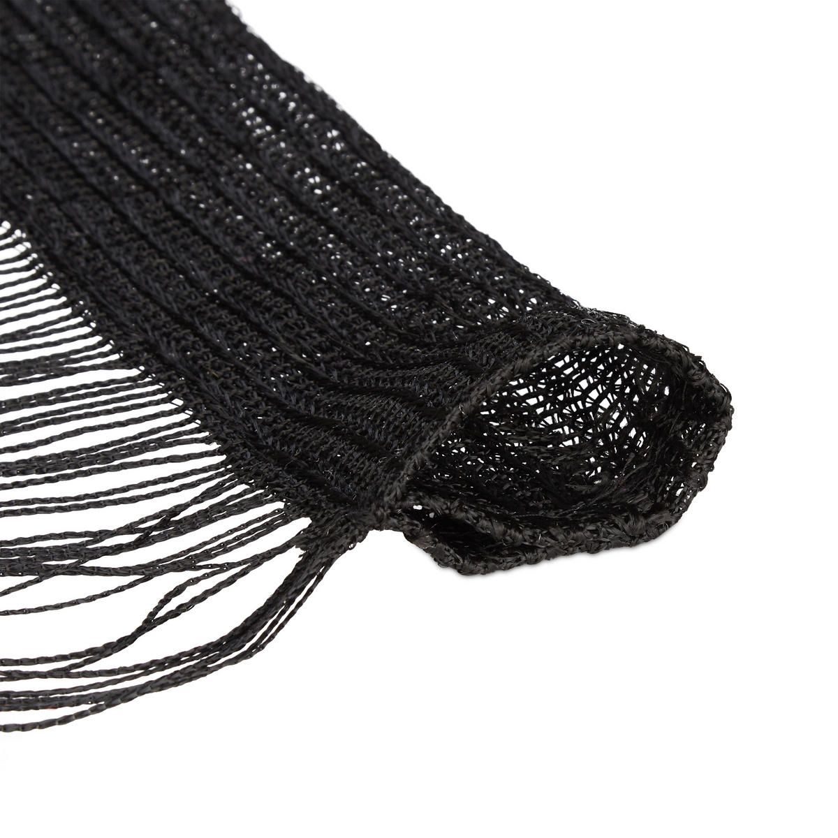 FADENVORHANG - Schwarz, Textil (145/245/0.1cm) - Relaxdays
