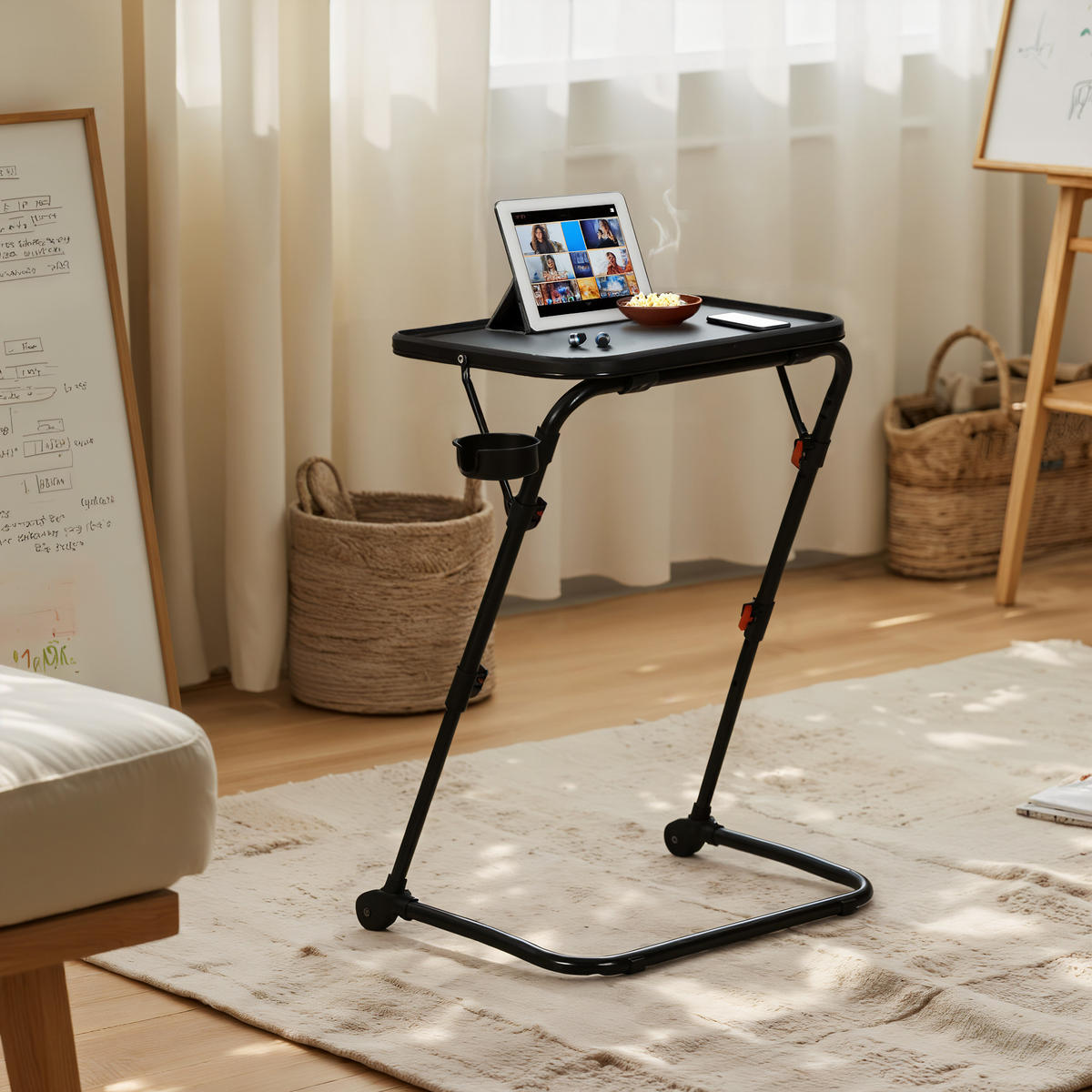 SCHREIBTISCH Schwarz - Schwarz, Metall (38/53/49cm) - Urban Meuble