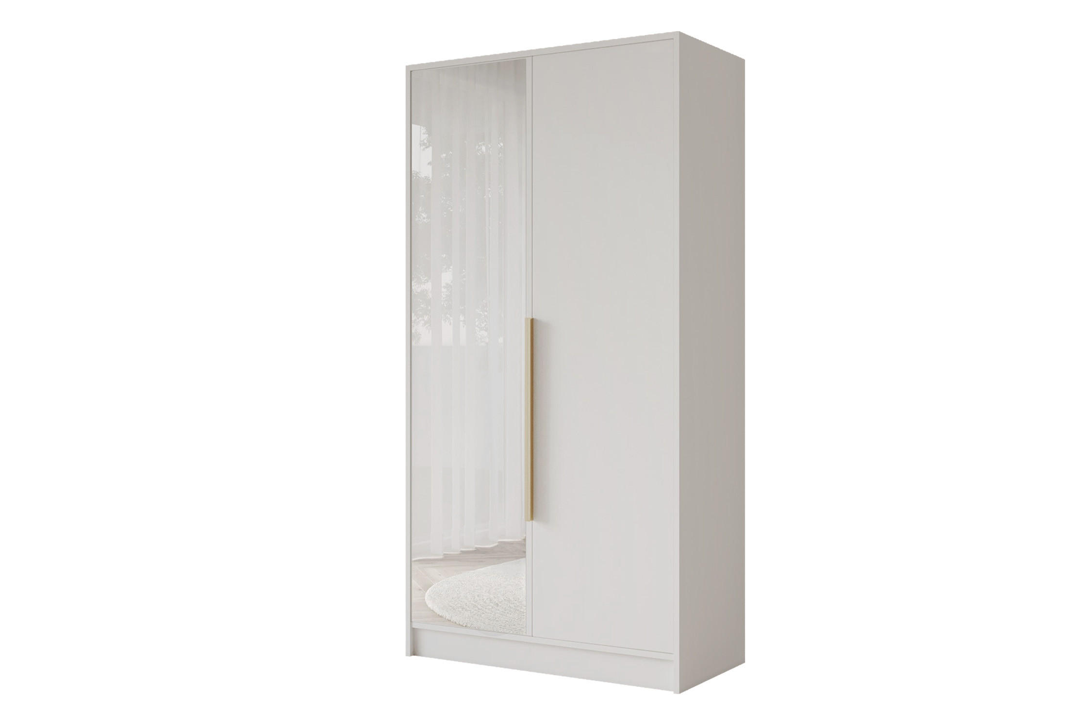 KLEIDERSCHRANK - LUSSO - 102 - Weiß - Schwarz/Weiß, Holzwerkstoff (102/200/51cm) - ALTDECOR
