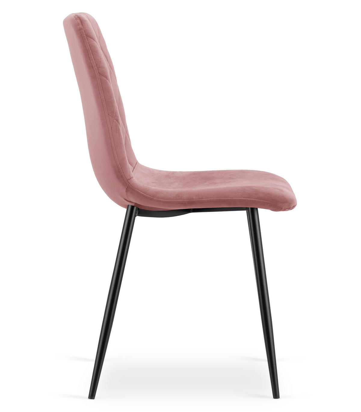 ESSZIMMERSTUHL 4-er Set TURIN rosa Sitz, schwarze Beine - Pink/Schwarz, Textil (44.5/88.5/53cm) - Valora