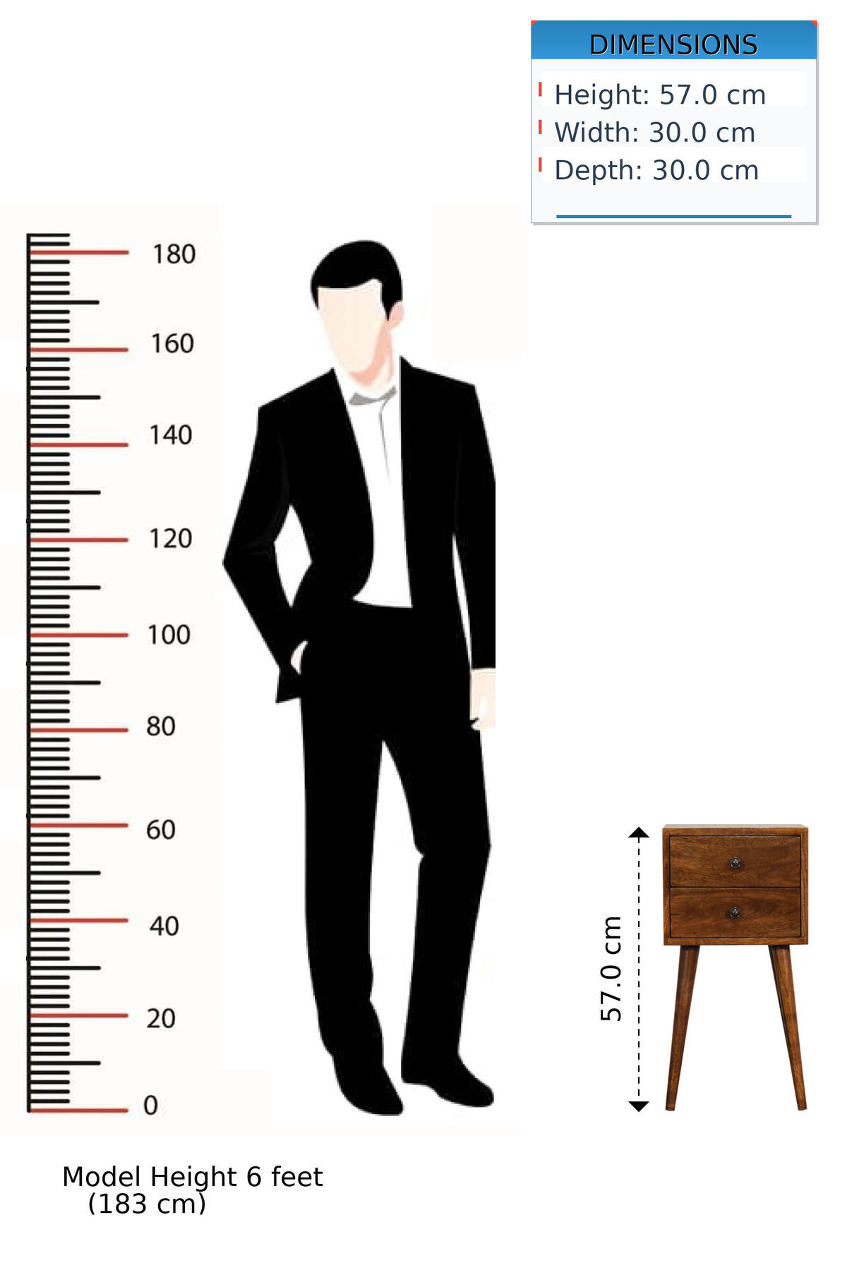 NACHTTISCH MINI KASTANIENHOLZ MIT 2 SCHUBLADEN, NORDISCHE BEINE, BEIGE - Beige/Messingfarben, Holz/Metall (30/57/30cm) - Artisan Furniture