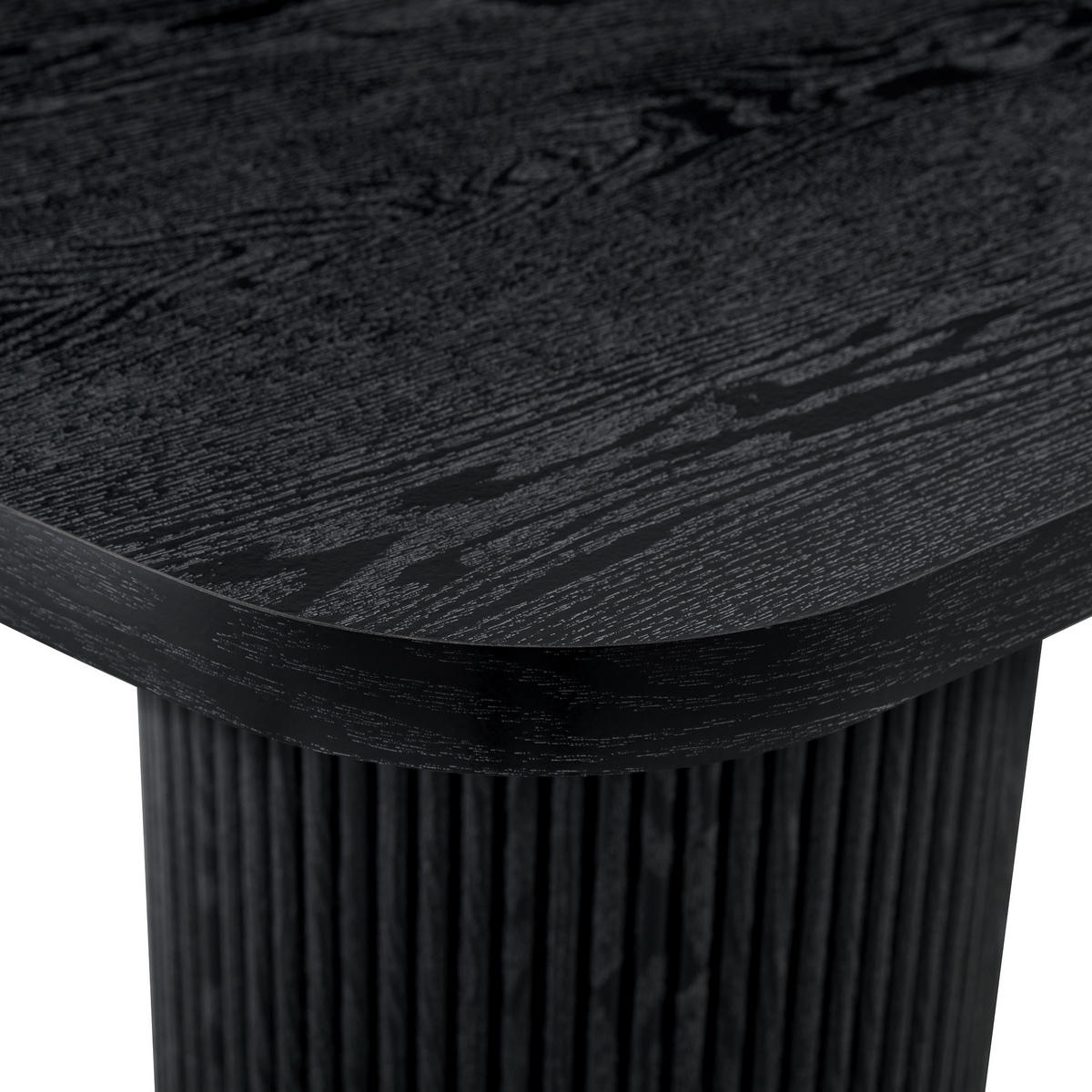 ESSTISCH in Schwarz Küchentisch mit geriffeltem Säulenfuß für die heimische Küche, L180/B90/H76cm - Schwarz, Holzwerkstoff (180/90/76cm) - STILVORA
