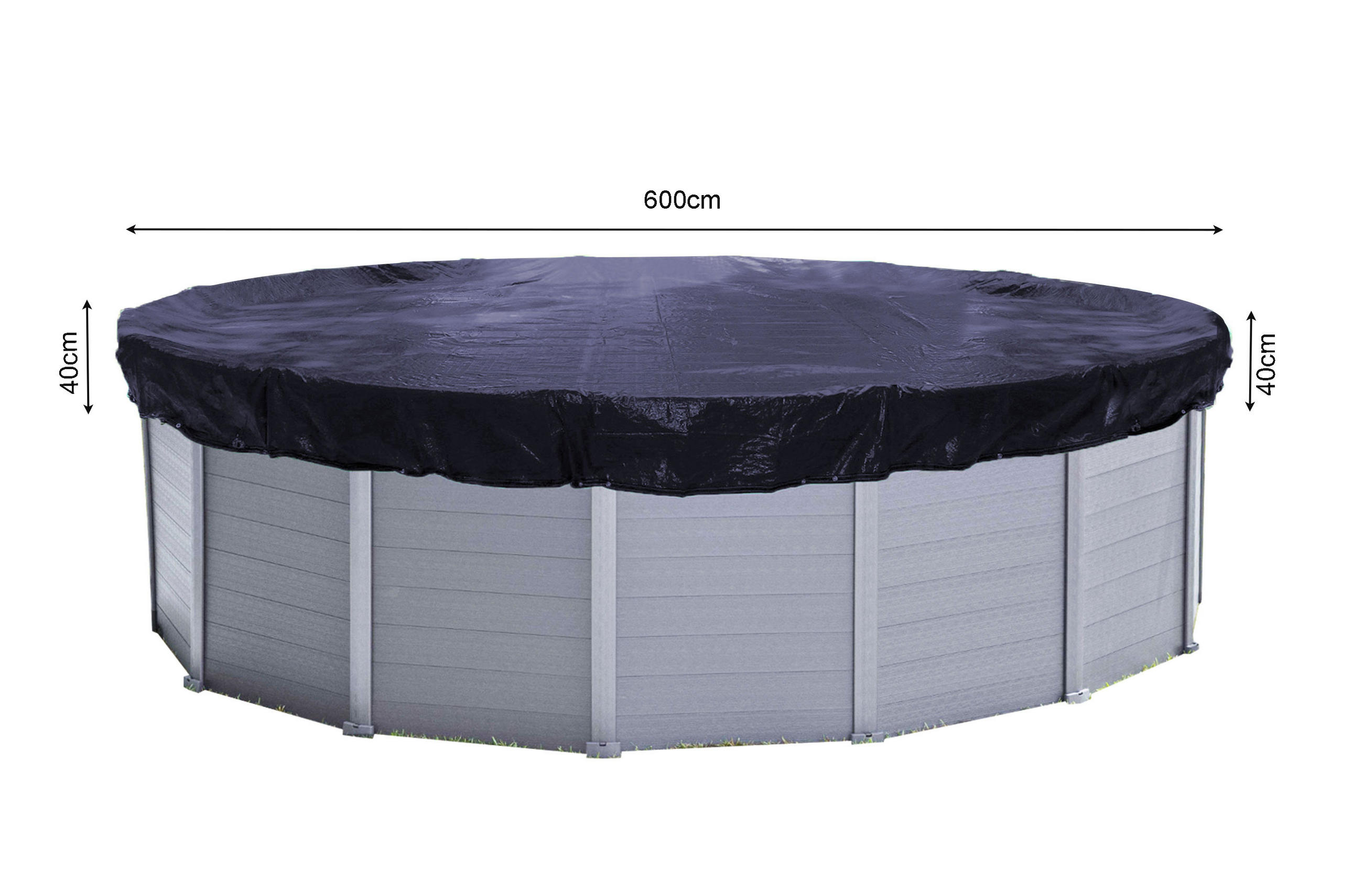 POOLABDECKUNG Rund Planenmaß Ø 680 cm für Pool 550-600 cm Solar Schwarz - Schwarz, Kunststoff (680/680cm) - QUICK STAR