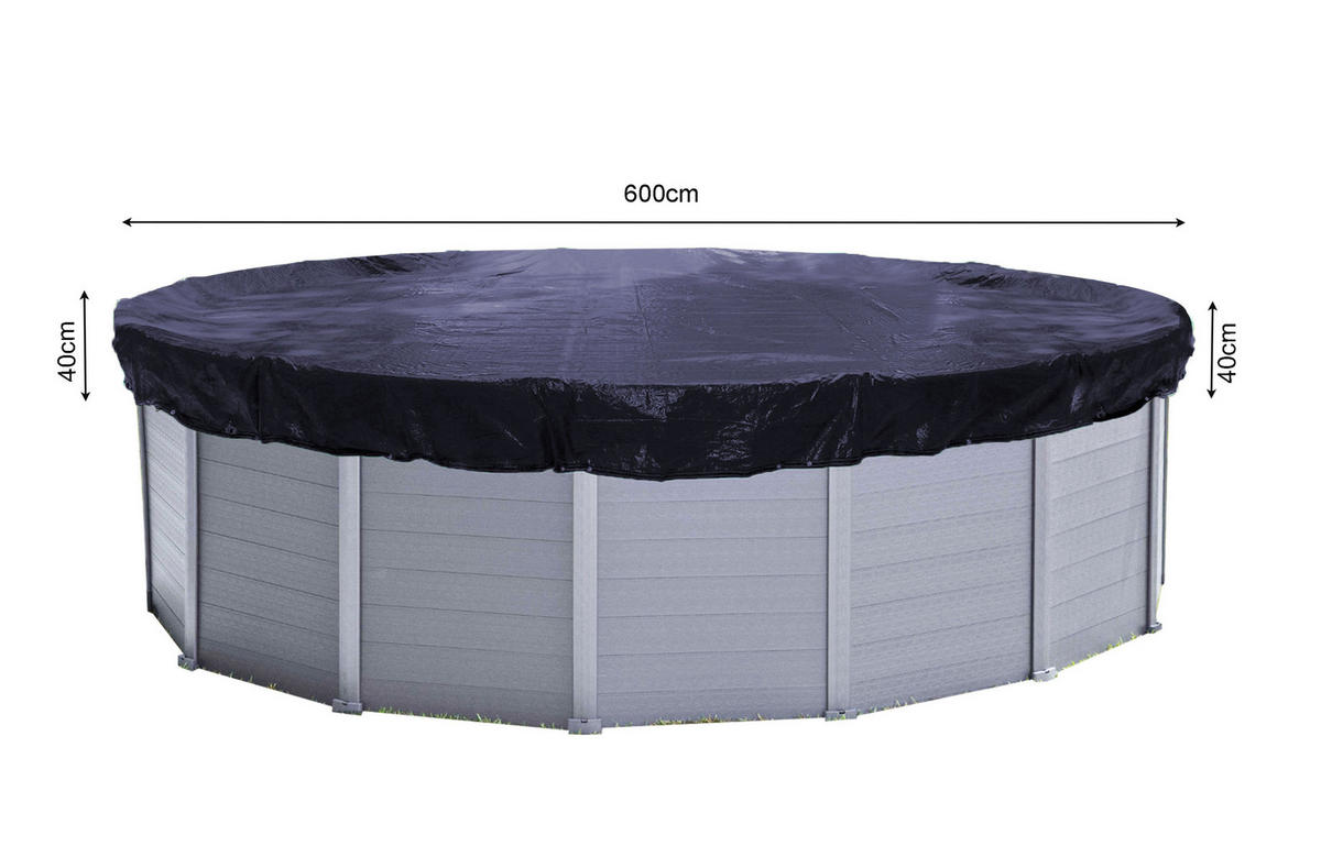 POOLABDECKUNG Rund Planenmaß Ø 680 cm für Pool 550-600 cm Solar Schwarz - Schwarz, Kunststoff (680/680cm) - QUICK STAR