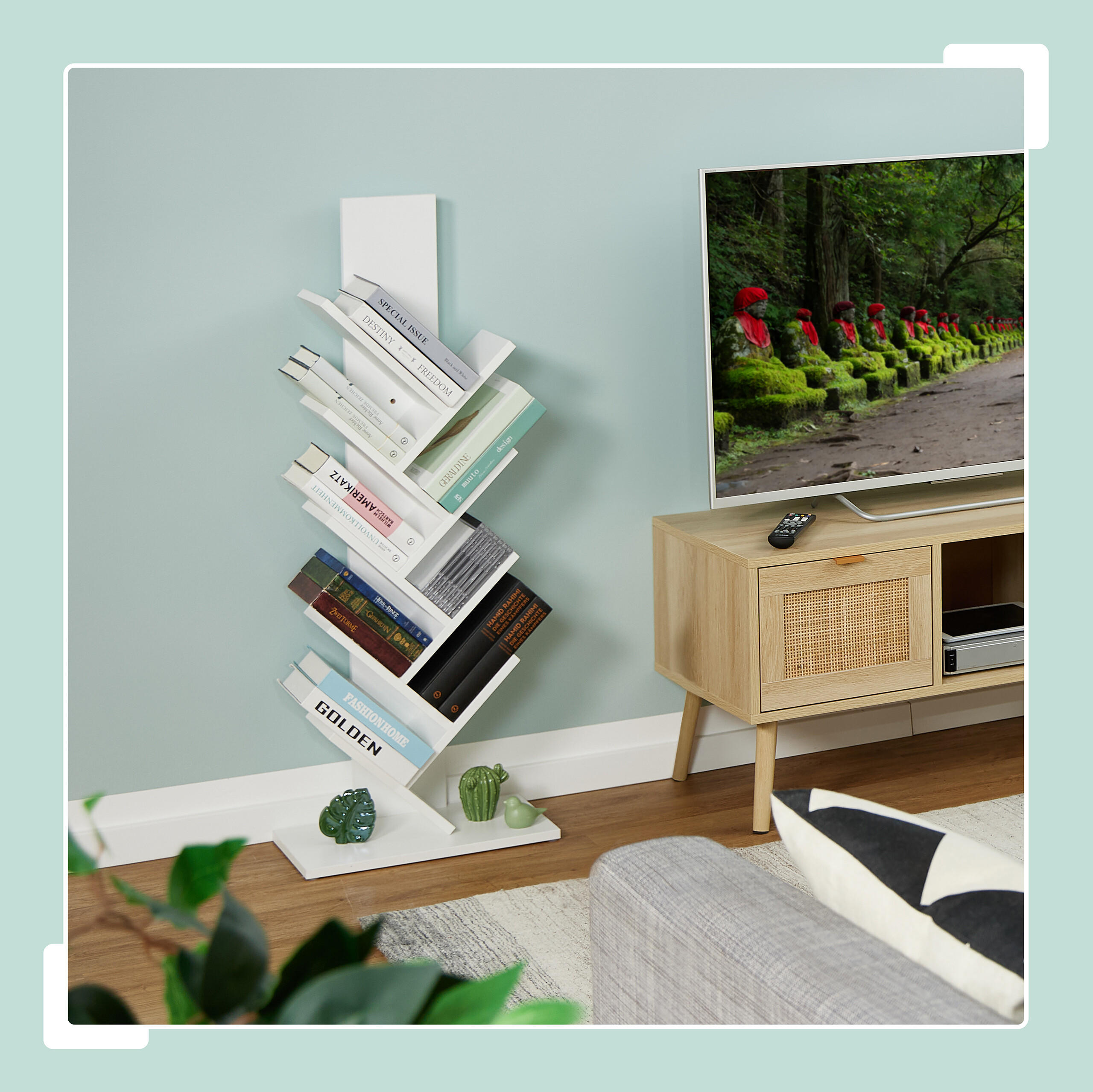 BÜCHERREGAL - Weiß, Holzwerkstoff/Kunststoff (40/102/21.5cm) - Relaxdays