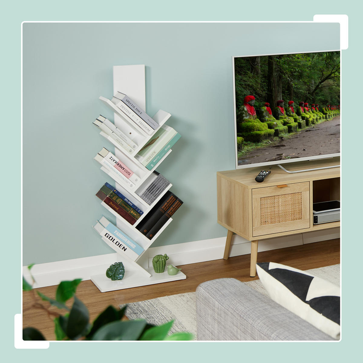 BÜCHERREGAL - Weiß, Holzwerkstoff/Kunststoff (40/102/21.5cm) - Relaxdays