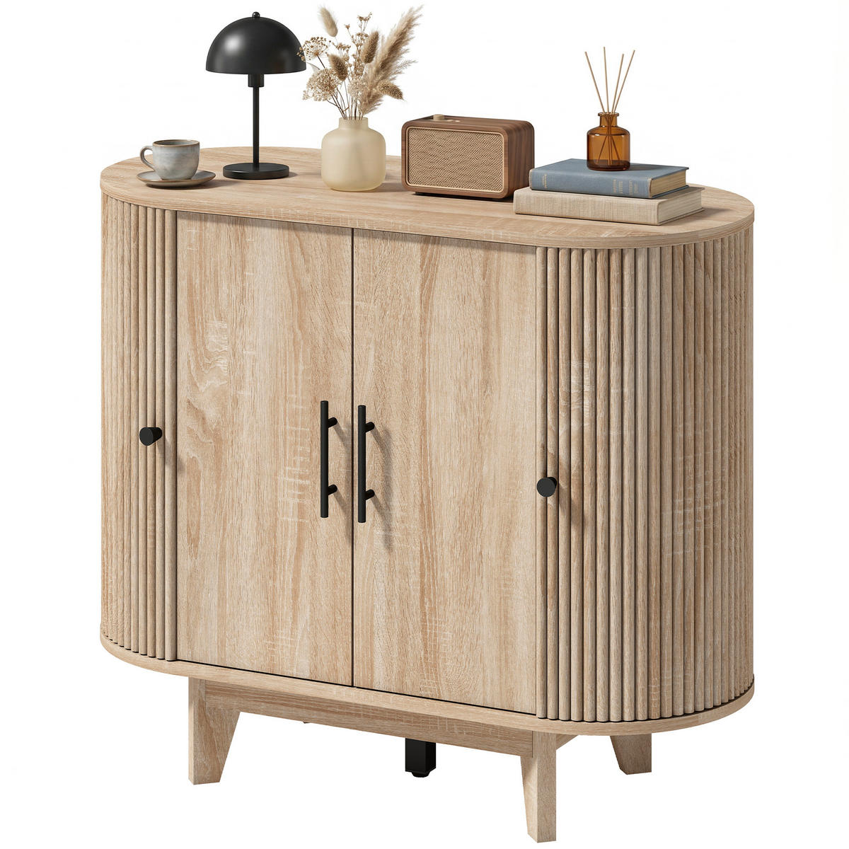 SIDEBOARD Eiche-Nachbildung, 4 Türen, 90/40/76 cm - Eichefarben, Holz (90/76/40cm) - PANGIVO