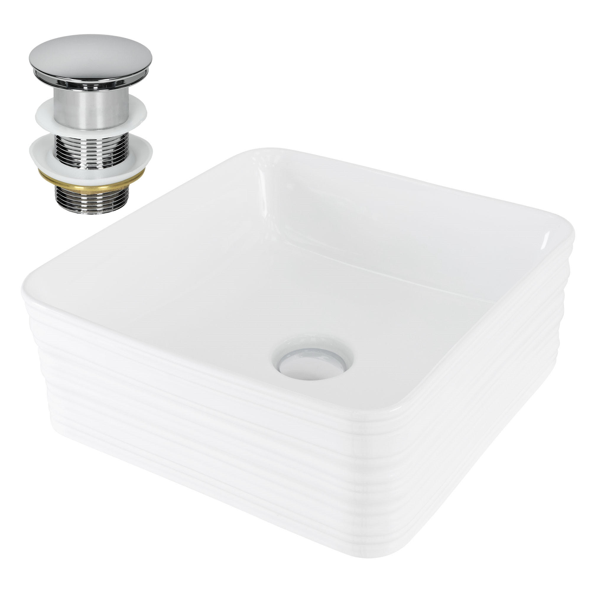 WASCHBECKEN - Weiß, Keramik (39/15/39cm) - LuxeBath