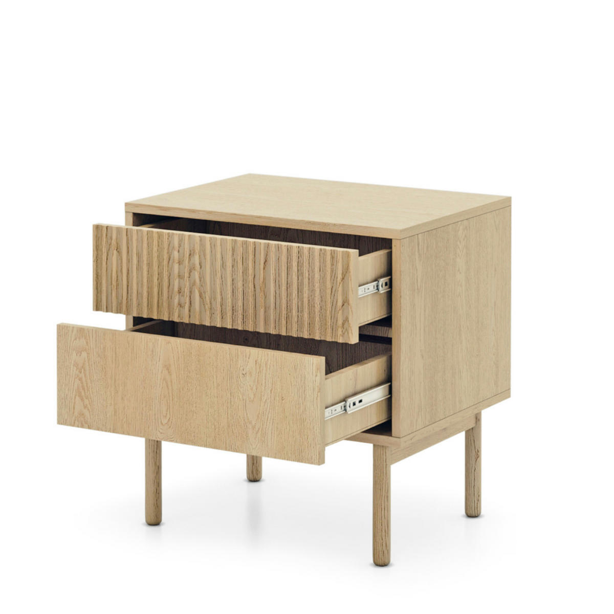 NACHTTISCH TAU STO1 Reliefierte Fronten aus MDF-Platte Eiche Cremona Eiche Cremona - Eiche Wotan, Holzwerkstoff (54/55/40cm) - Komodee