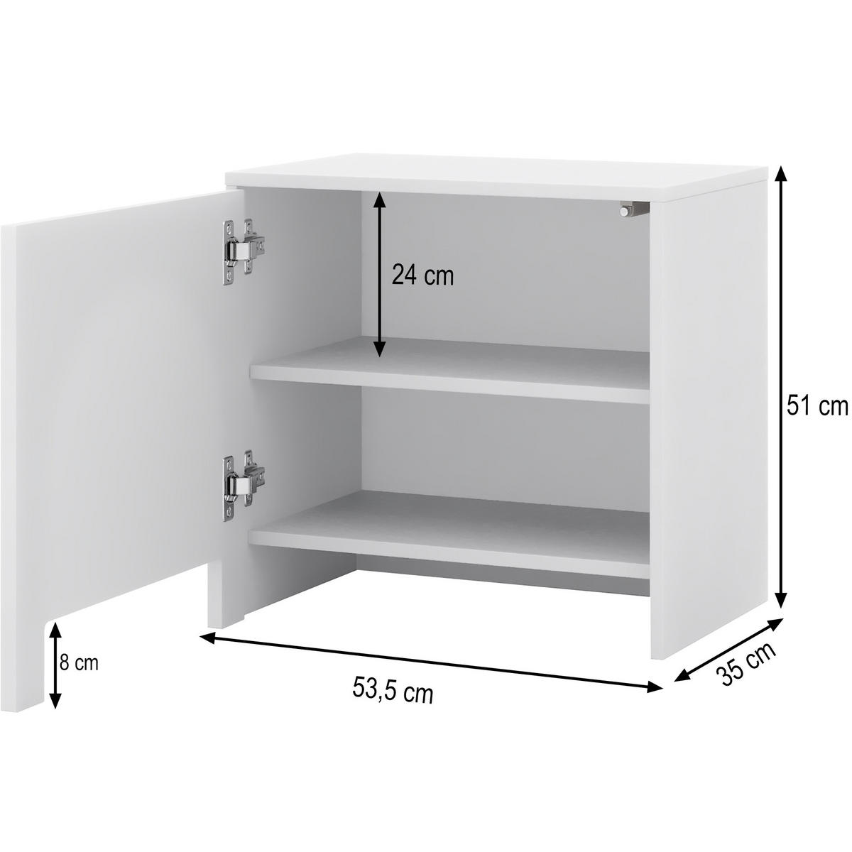 NACHTTISCH Amaro mit 1 Tür, gefrästen Bogenfronten, Push-to-Open, Kaschmir - Kaschmir, Holzwerkstoff (53/51/35cm) - Beautysofa