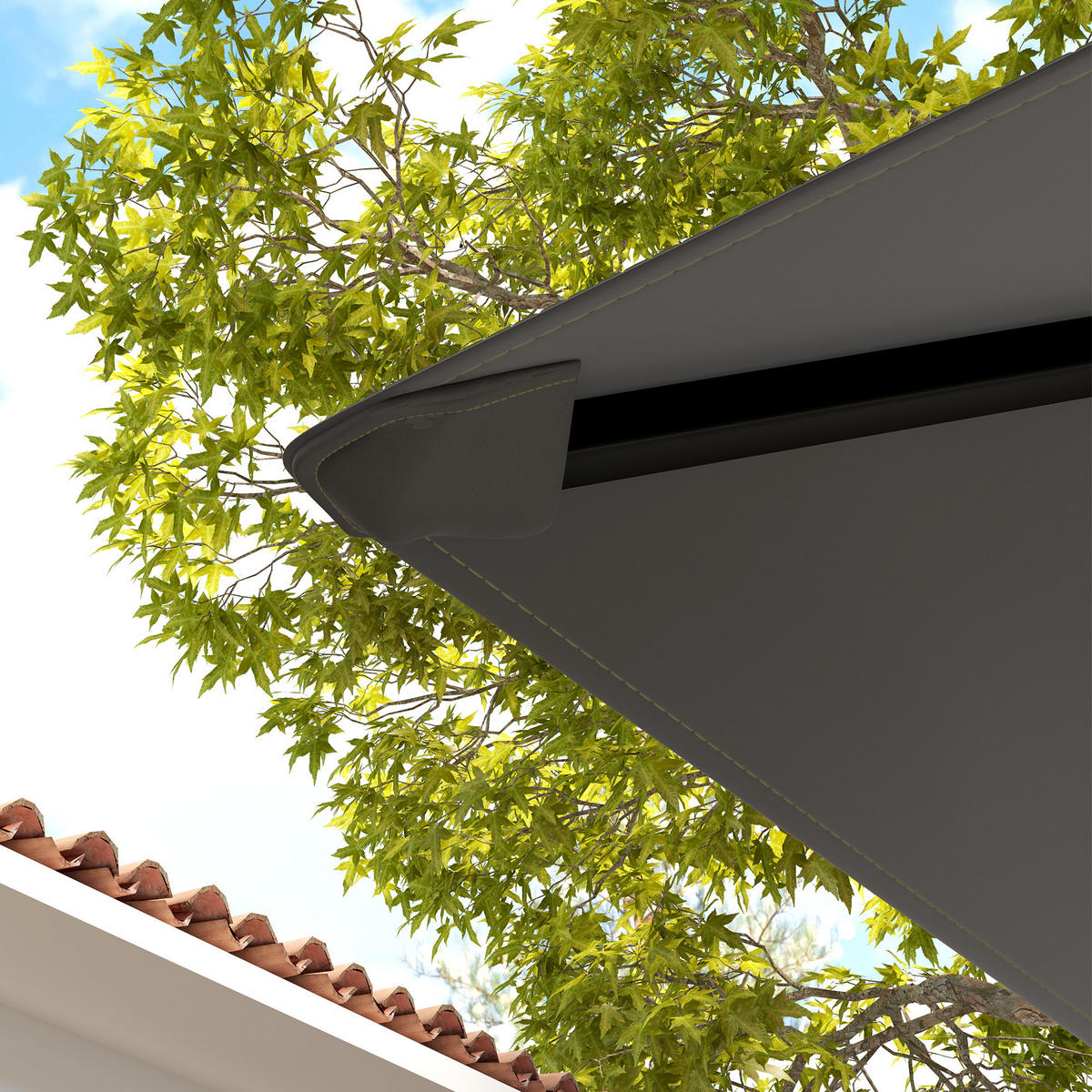 ERSATZDACH für Pavillon 3 x 3 m wasserabweisend Pavillondach UPF30+ Ersatzbezug - Grau, Textil (298/1/298cm) - Outsunny