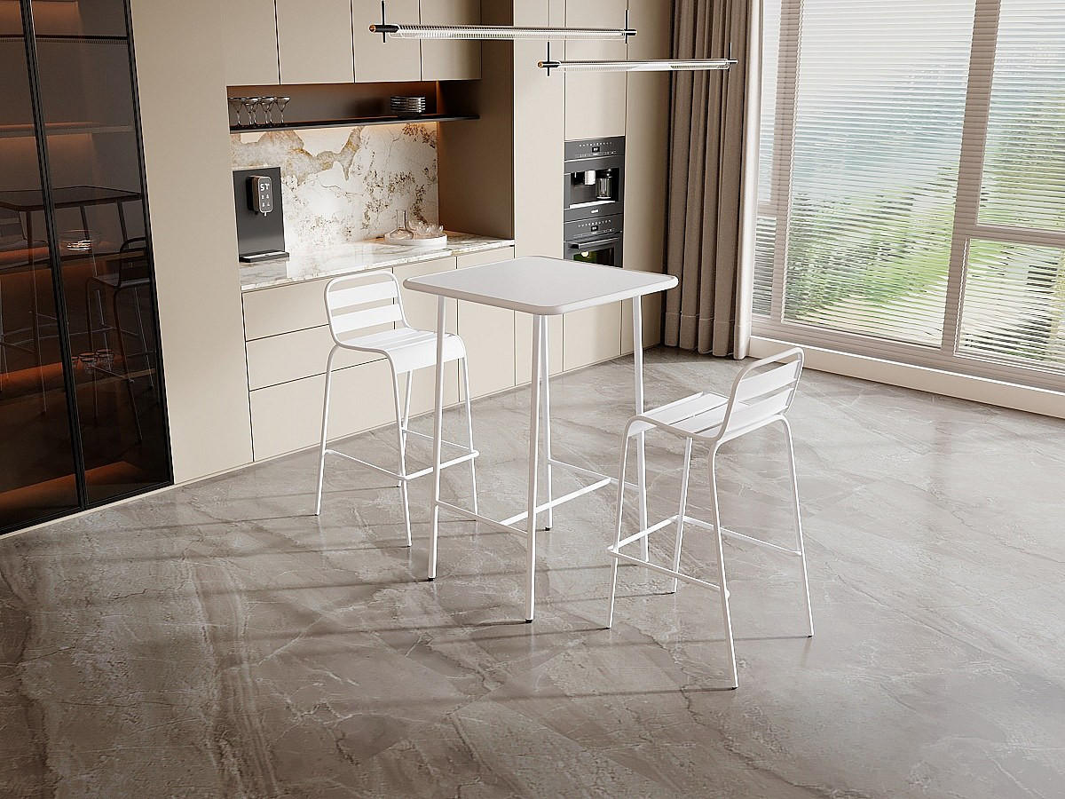 GARTENBAR - 2 -Sitzer - Stahl - weiß - MIRMANDE - Weiß, Metall - Vente-Unique