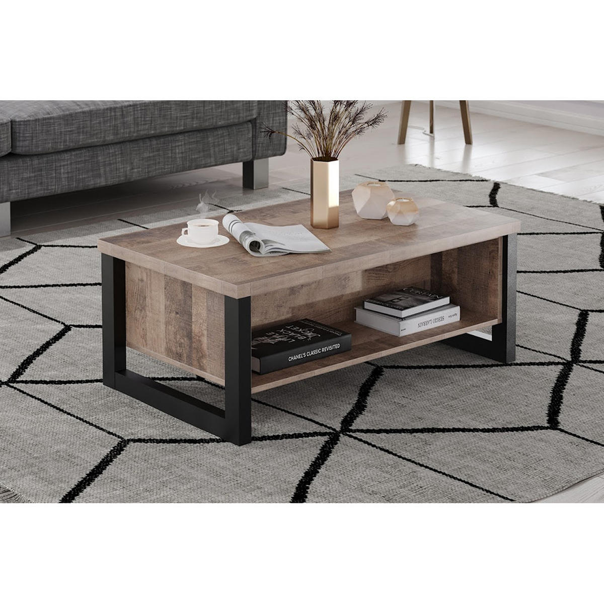 COUCHTISCH Emile Eiche Dekor - Eichefarben, Holzwerkstoff (45/110/110cm) - ebuy24