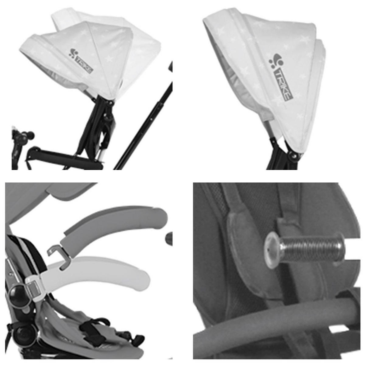 DREIRAD Enduro 4 in 1 drehbar gelb klappbar, Sitz drehbar, verstellbar, Licht - Gelb, Metall (114/49/104cm) - Lorelli