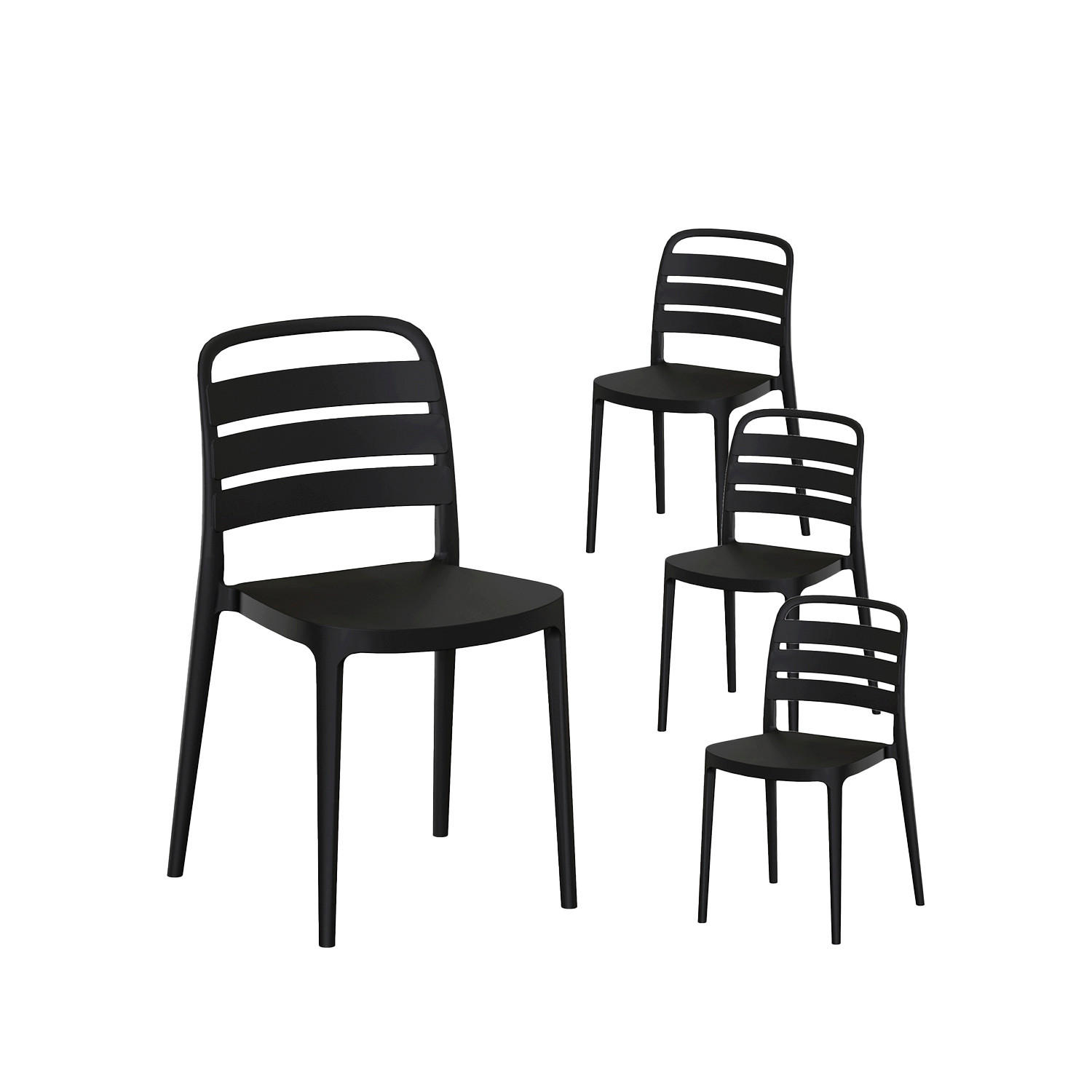 GARTENSTUHL Zira Grau 42 cm x 80 cm 4er-Set - Grau, Kunststoff (42/80/52cm) - Klast Home