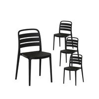 GARTENSTUHL Zira Grau 42 cm x 80 cm 4er-Set - Grau, Kunststoff (42/80/52cm) - Klast Home