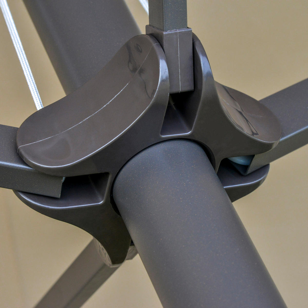 SONNENSCHIRM DE-11403 rechteckig, XXL, mit Kurbel Café - Braun, Metall (270/460cm) - ComfortXL