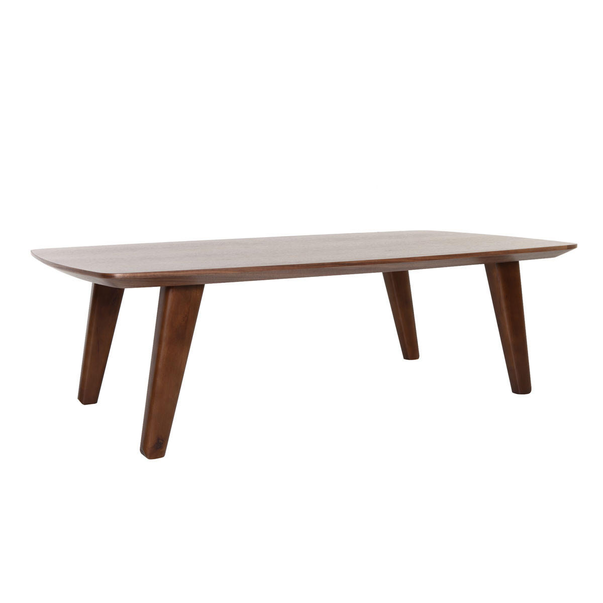 COUCHTISCH Nussbaum FIFTIES - Walnussfarben, Holz (120/68/37cm) - Miliboo