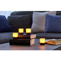 LED-AKKU-LOUNGE-LIGHTS - kabellos mit Touchsensor für Innen und Außen, RGBW Flackereffekt, 4er-Set - Schwarz, Kunststoff (5/5/7cm) - Northpoint