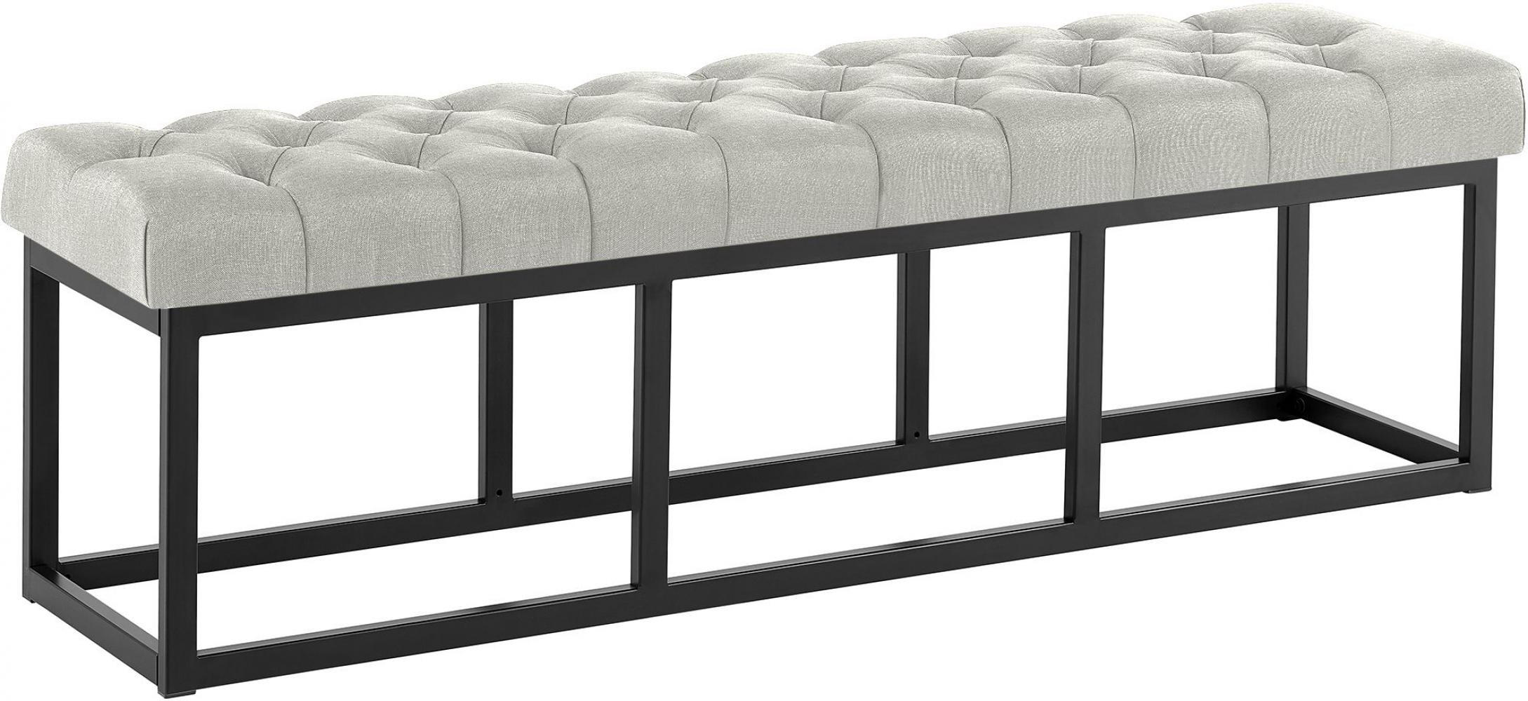 SITZBANK 150/38 cm Stoff Grau - Schwarz/Grau, Textil/Metall (150/46/38cm) - CLP
