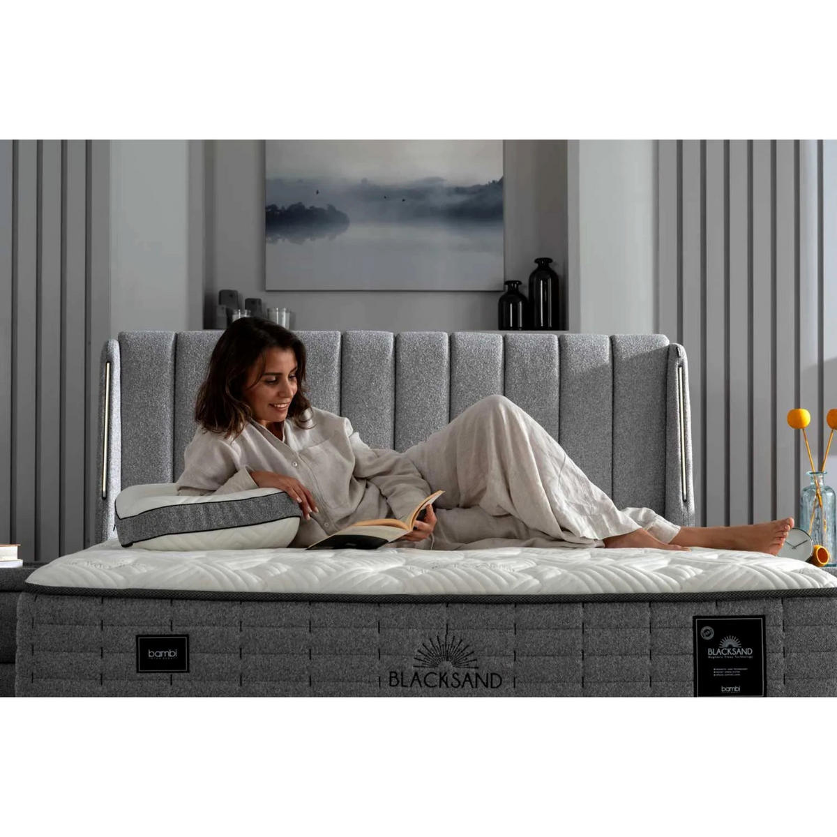 BOXBETT Blacksand 90x200 - Grau, Holz/Metall (90/200cm) - Bambi