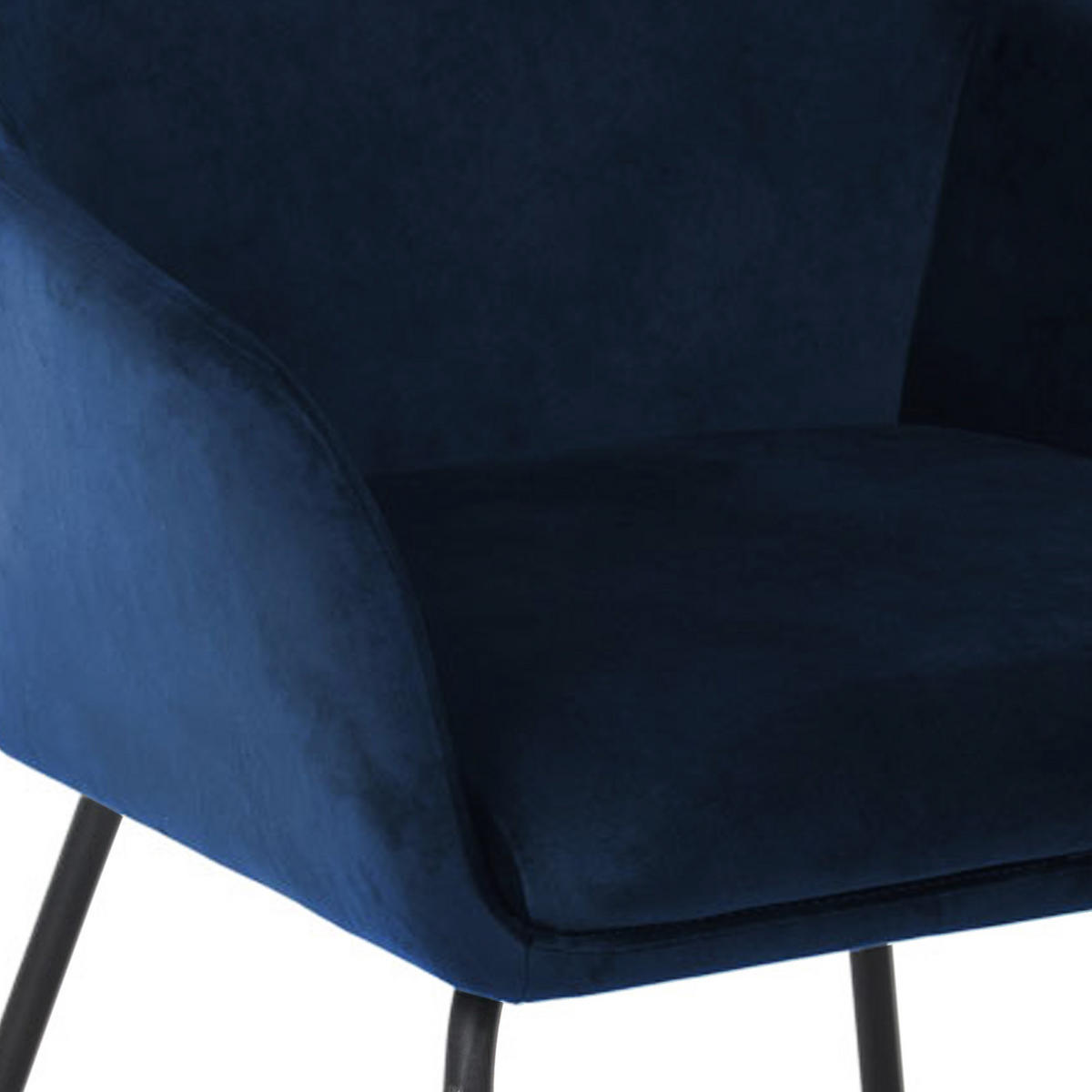 ESSZIMMERSTUHL JOSIE Dining 2er Set Samt Dunkelblau - Schwarz/Dunkelblau, Textil (59/88/58cm) - SVITA