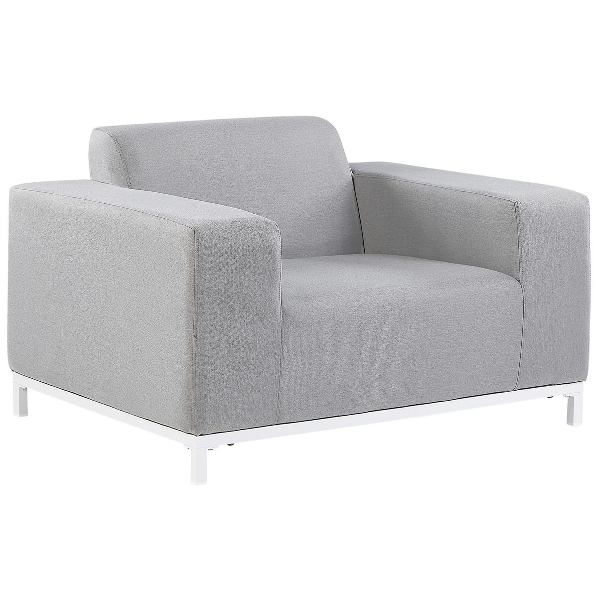LOUNGE SET 5-Sitzer hellgrau/weißes Gestell Rovigo - Weiß/Grau, Textil - Beliani