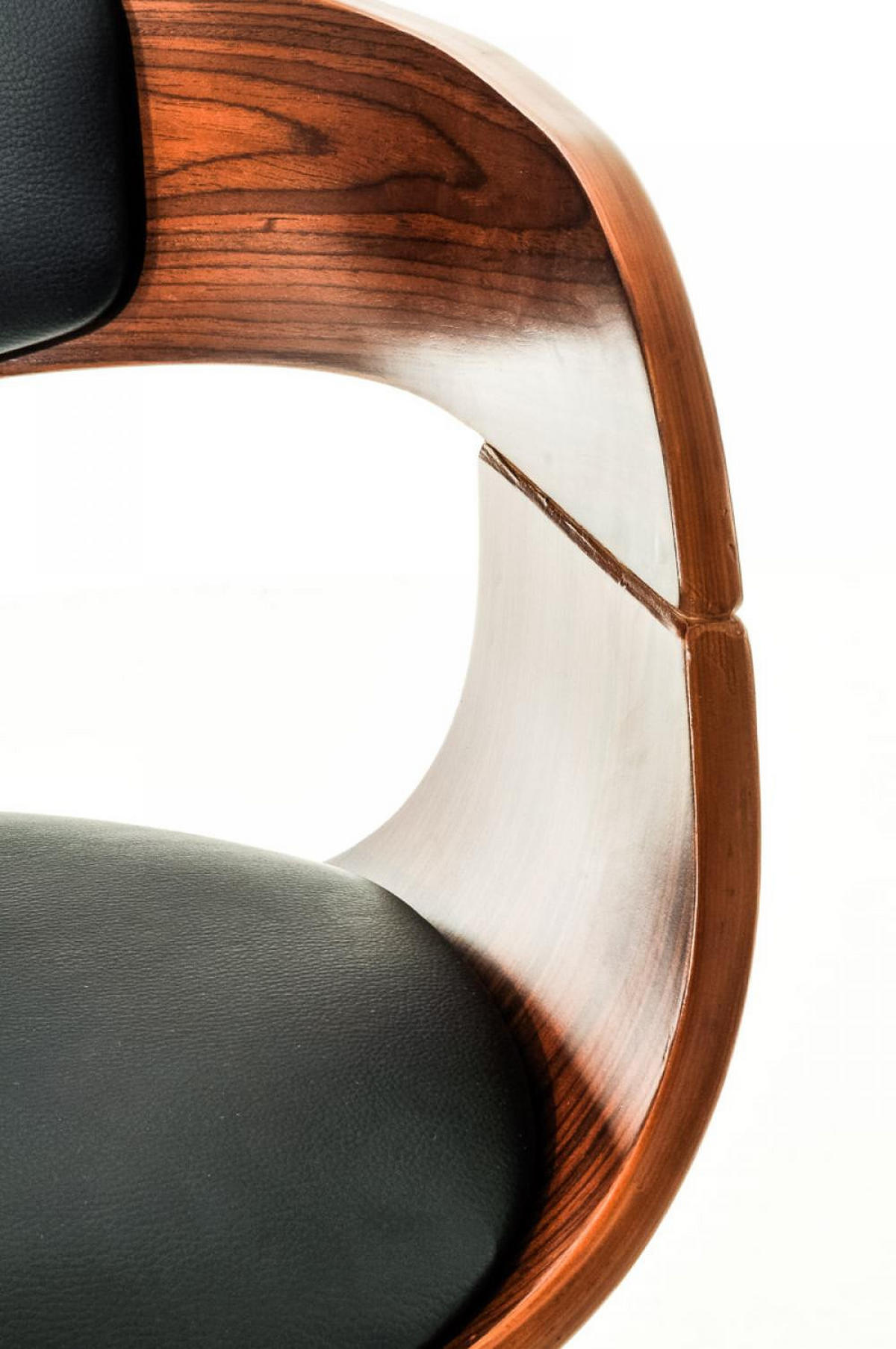 BARHOCKER 2er Set Lederlook walnuss/schwarz - Walnussfarben/Schwarz, Textil/Metall (50/88/48cm) - CLP