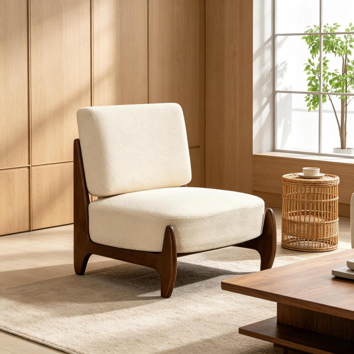 SESSEL Chenille-Bezug mit dicken Kissen, DE-42179, Creme - Creme, Holzwerkstoff (72/81/73.5cm) - ComfortXL