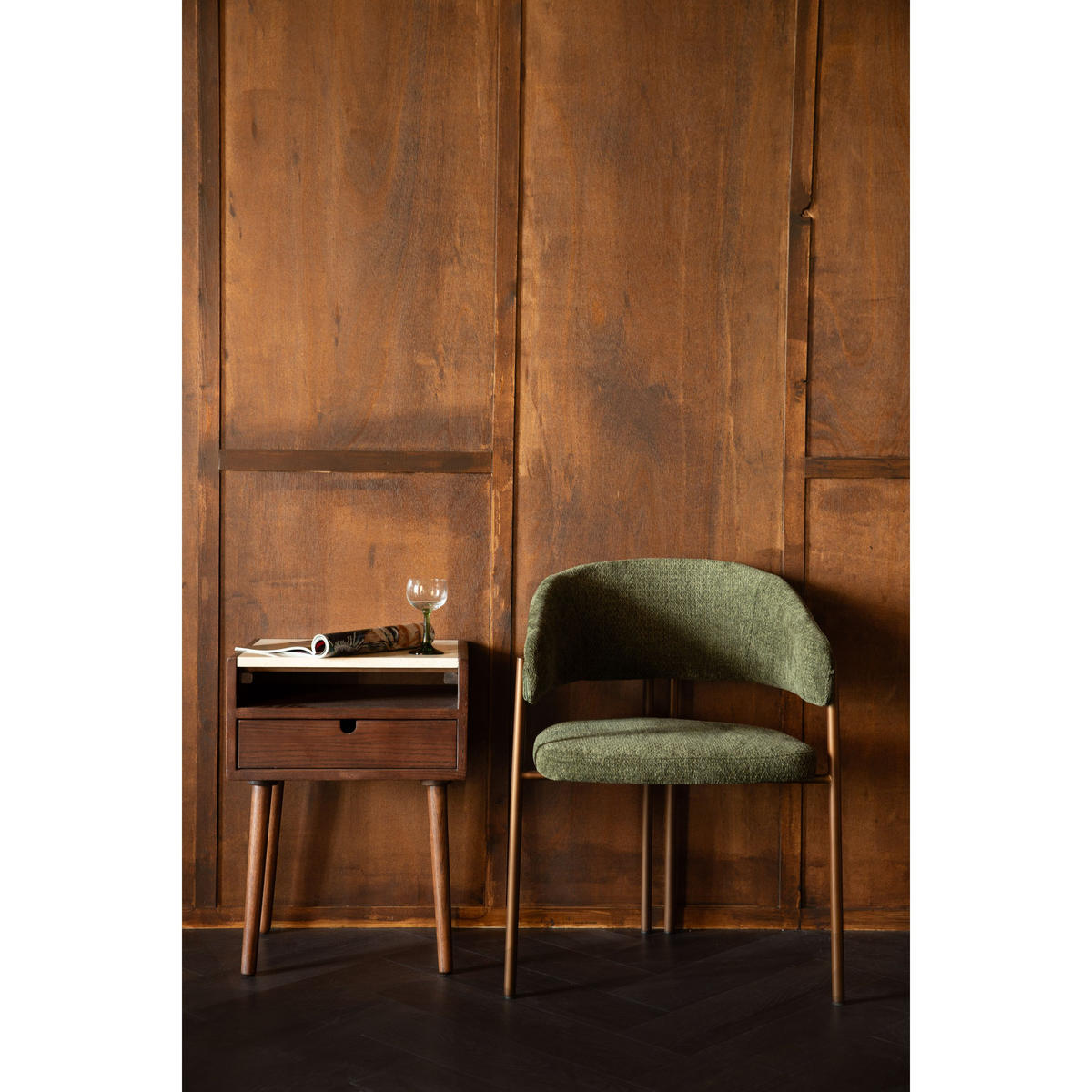 BEISTELLTISCH Arda Nachttisch - Beige, Holz (45/35/60cm) - Dutchbone