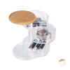 MAKEUP Organizer - Transparent, Holz/Kunststoff (11.5/13.5/11.5cm) - Relaxdays