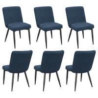 ESSZIMMERSTUHL 6 Stück, Samtstoff in Dunkelblau - Dunkelblau, Textil (48/85/63cm) - KOMHTOM