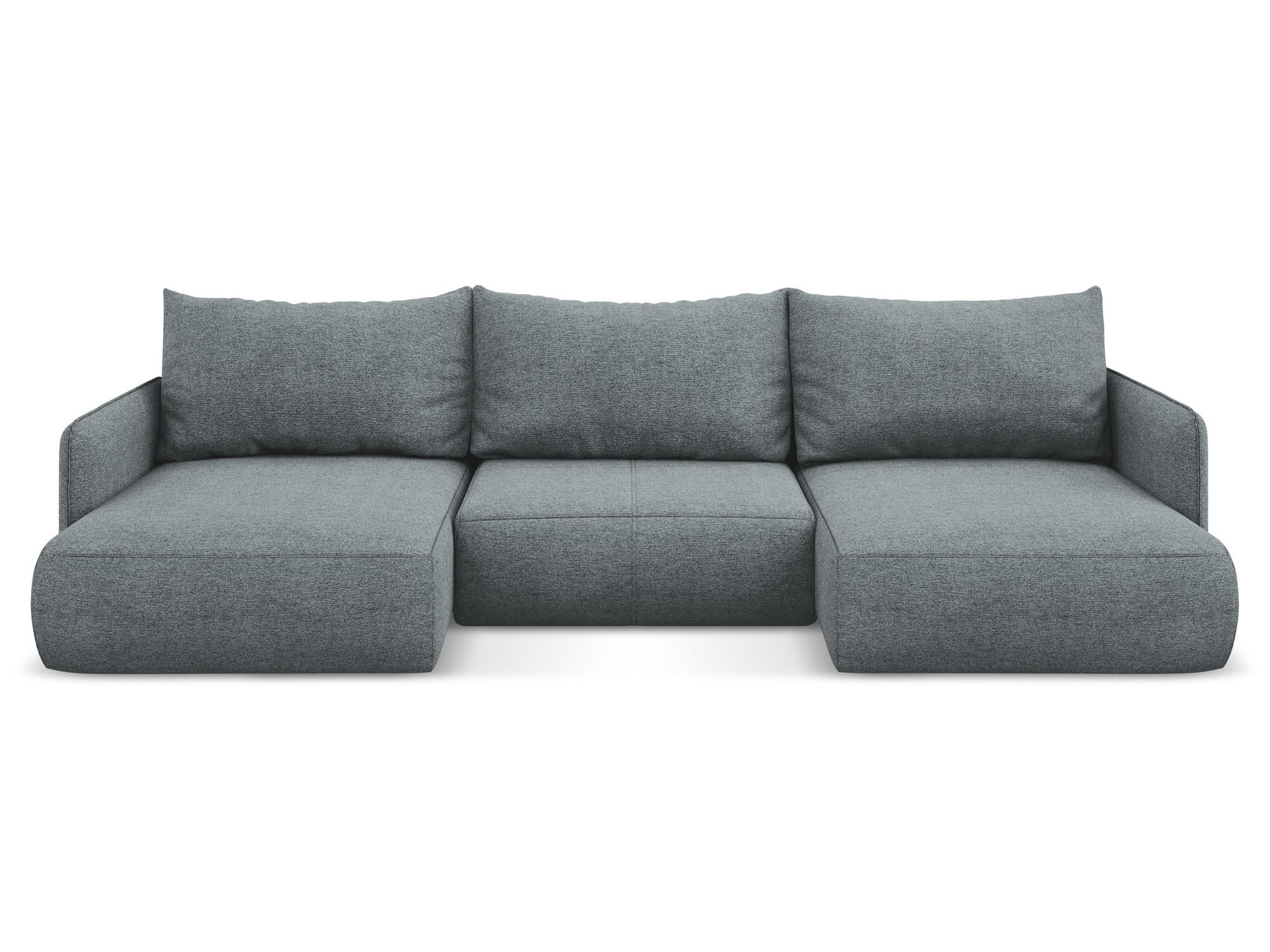 WOHNLANDSCHAFT Chenille Stoff Blau - Blau/Blaugrau, Kunststoff/Textil (290/86/148cm) - Makamii