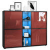HIGHBOARD Cuba Türen in Bordeaux Hochglanz - Bordeaux, Holzwerkstoff (130.5/105.5/35.5cm) - Vladon
