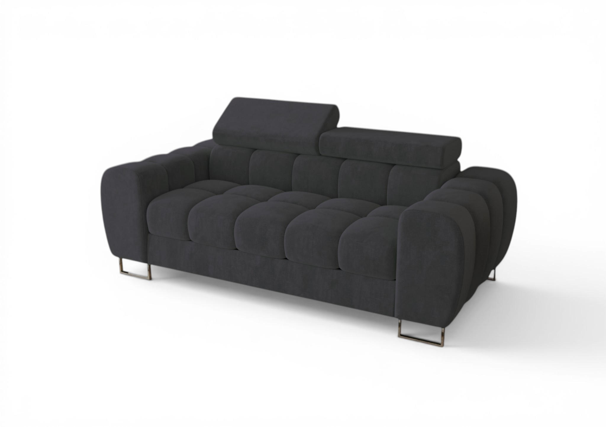 SOFA 2-sitzer Bastien In Stoff Terra - Anthrazit, Holzwerkstoff/Textil (195/95/97cm) - Fun Möbel