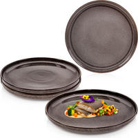 SPEISETELLER KAIRO GRAPHIT - 4 teilig aus Steingut - Braun, Keramik (25cm) - Sänger