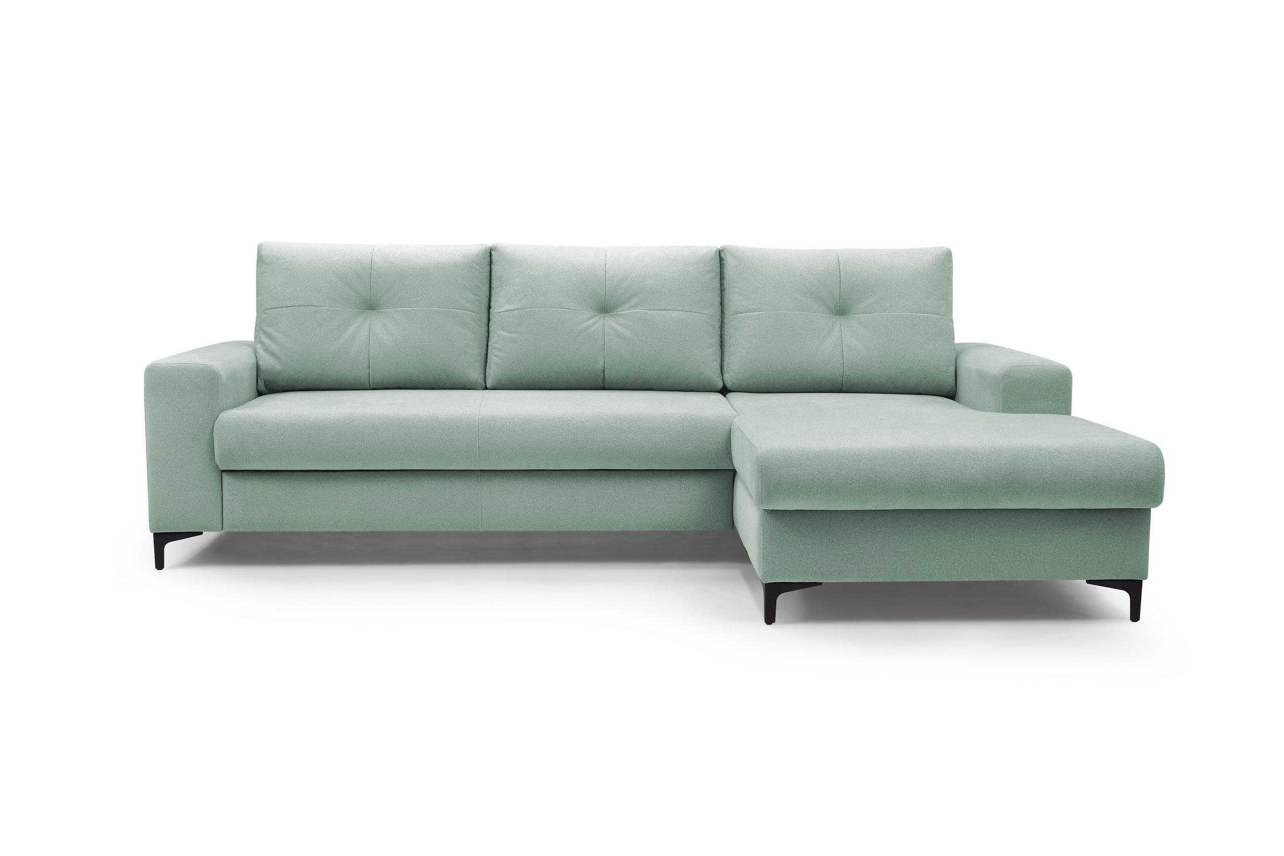 ECKSOFA AVRA L-förmig, mit Stauraumbehälter-in RINO-Stoff, Komfort & Eleganz, lose Rückenkissen, freistehend, RECHTS 251x165x85 cm Turquoise - Türkis, Holz/Textil (251/165cm) - DomoHome