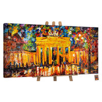GEMÄLDE Brandenburger Tor auf Keilrahmen 140x70 cm - Gelb, Holz (140/70cm) - YS-art gallery