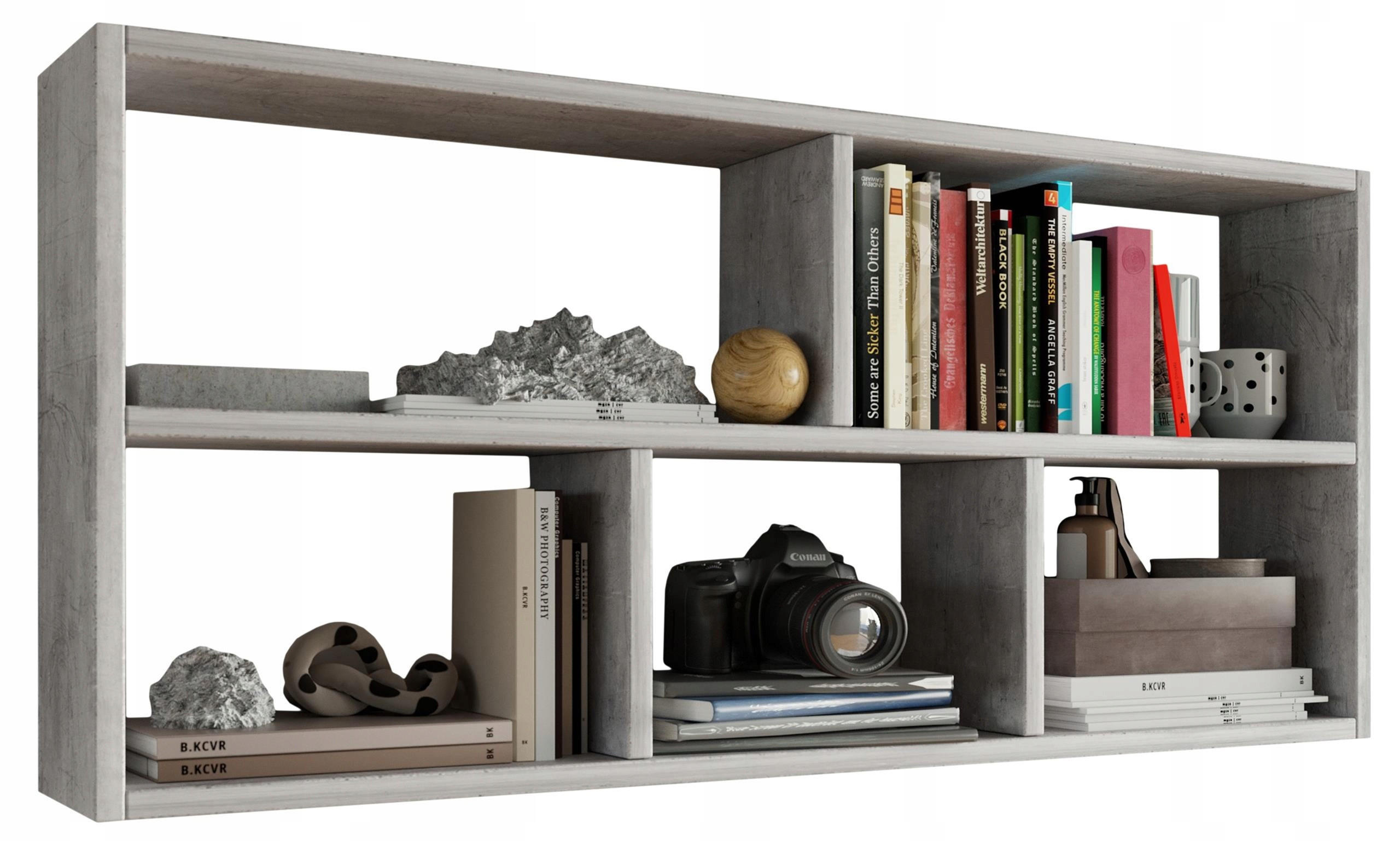 Matkam Möbel HÄNGEREGAL Grau 114cm × 25cm × 50cm