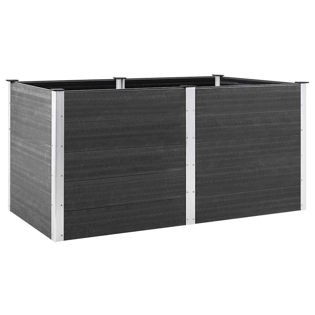 HOCHBEET 200/100/91 cm, aus WPC und Stahl, Grau - Grau, Holz (100/91/200cm) - vidaXL