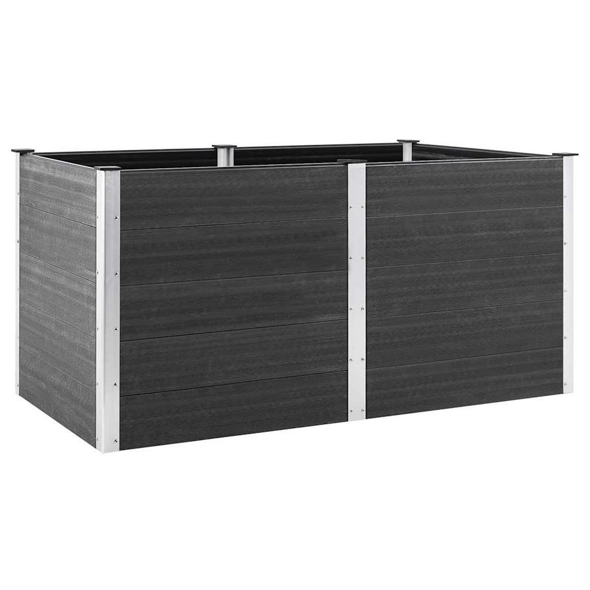 HOCHBEET 200/100/91 cm, aus WPC und Stahl, Grau - Grau, Holz (100/91/200cm) - vidaXL