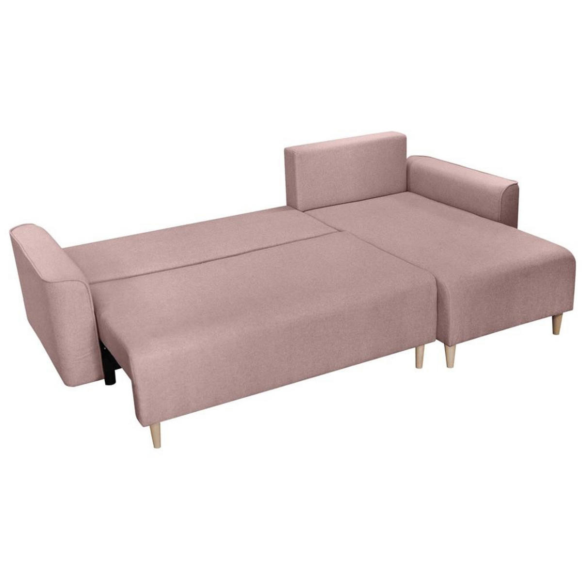 ECKSCHLAFSOFA Willow rosa - Rosa, Textil (225/150cm) - Beautysofa