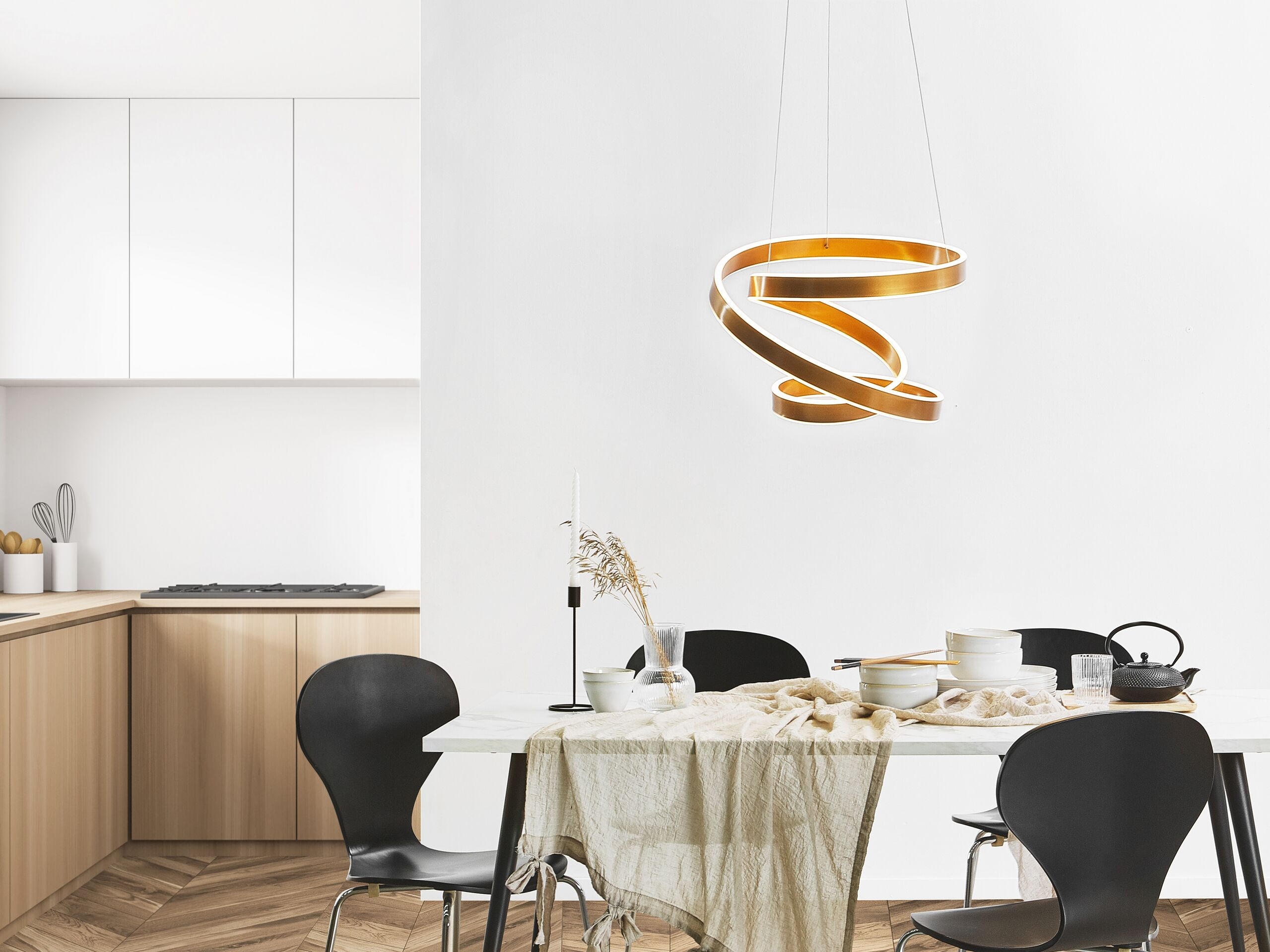HÄNGELEUCHTE Wanli 50/50/135 cm - Goldfarben, Metall (50/50/135cm) - Beliani