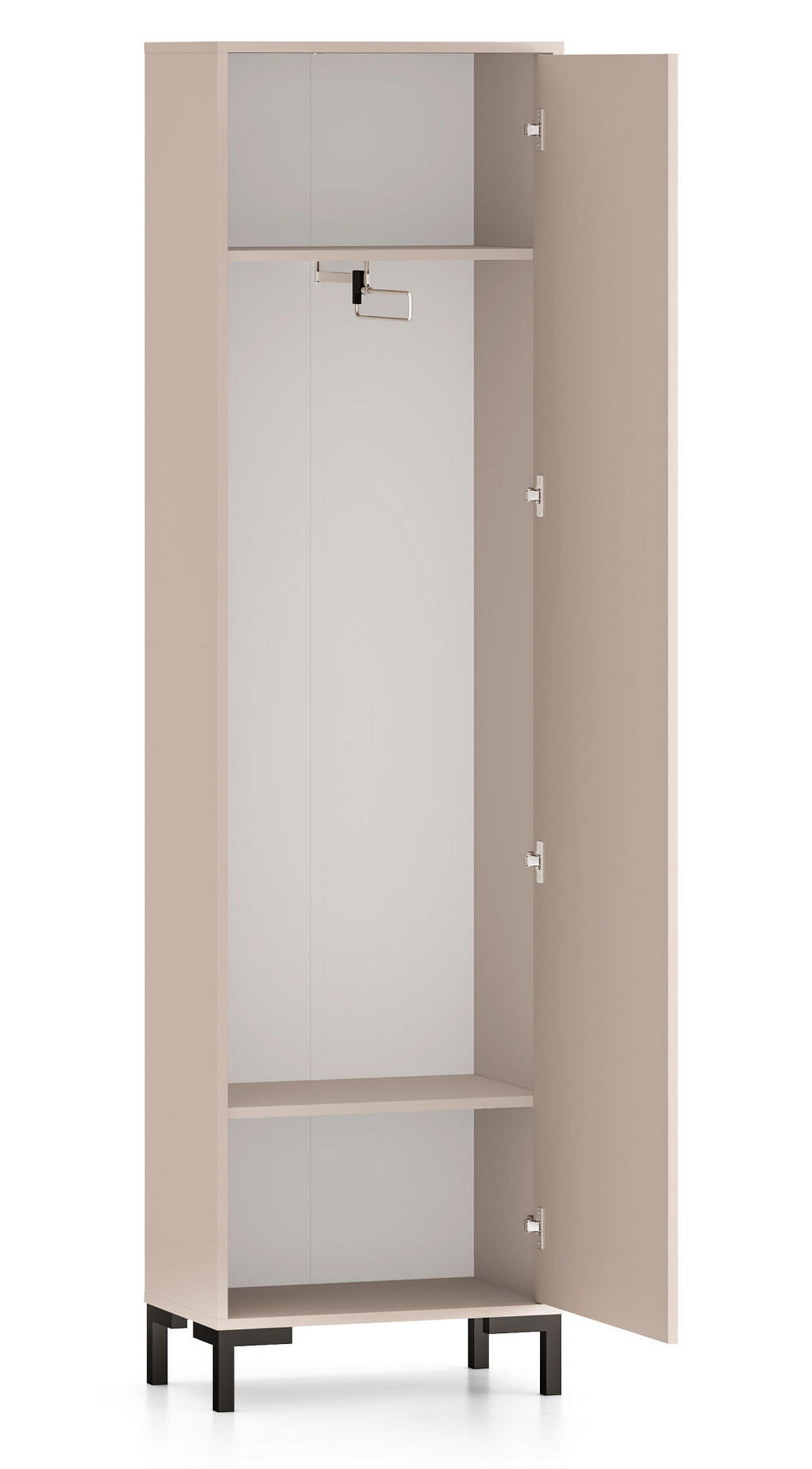 GARDEROBENSCHRANK Oiven Cashmere 55 / 34 / 200cm - Kaschmir/Creme, Holz/Holzwerkstoff (55/200/34cm) - Feldmann-Wohnen