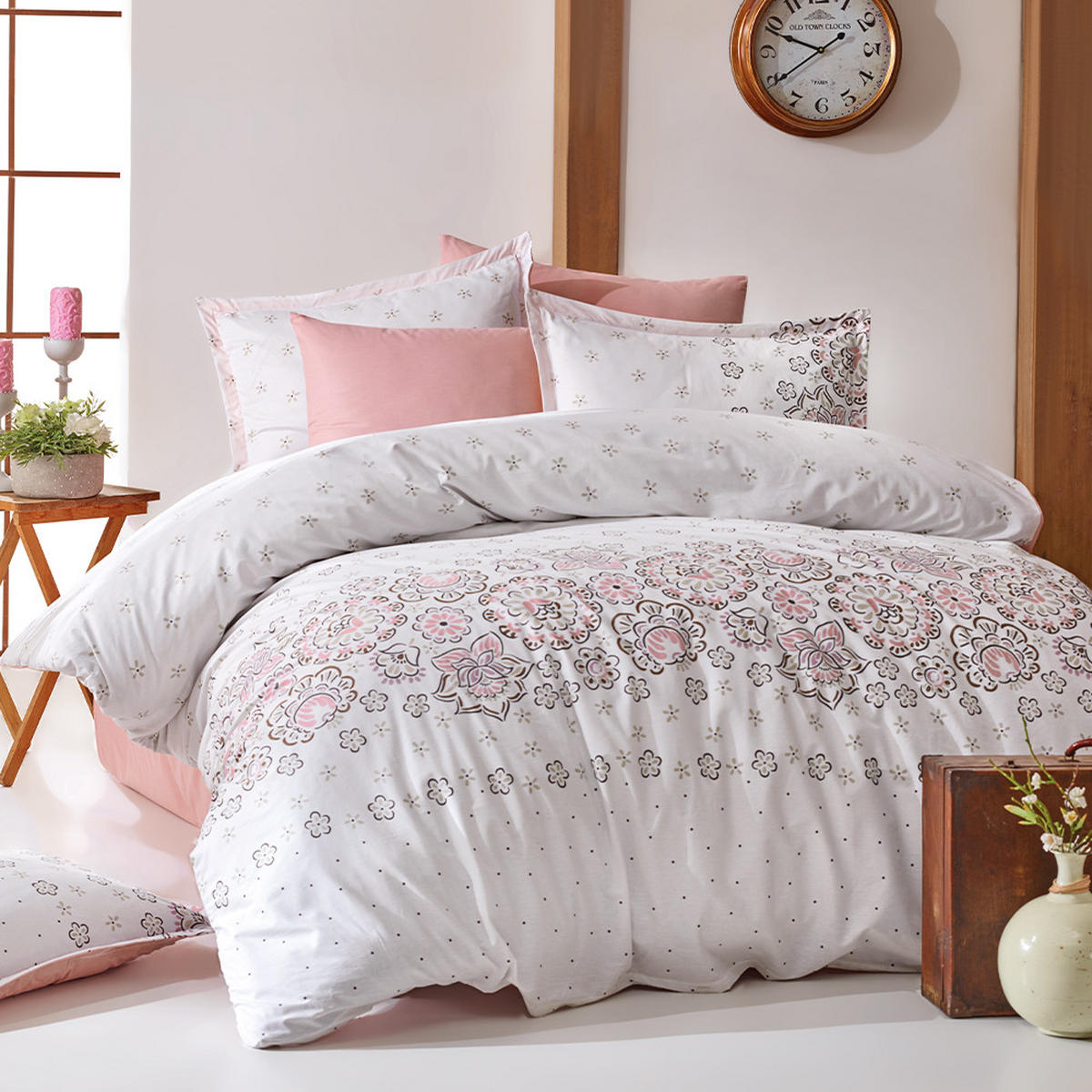 BETTWÄSCHE 4-teilig 200/220 cm LOTUS - Rosa, Textil (200/220cm) - ROLFNERS