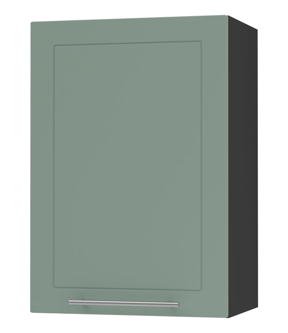 KÜCHENHÄNGESCHRANK Kvantum W2/50 Mint Matt / Schwarz Matt 50 / 32,5 / 72cm - Schwarz/Mintgrün, Holz/Holzwerkstoff (50/72/32.5cm) - Feldmann-Wohnen