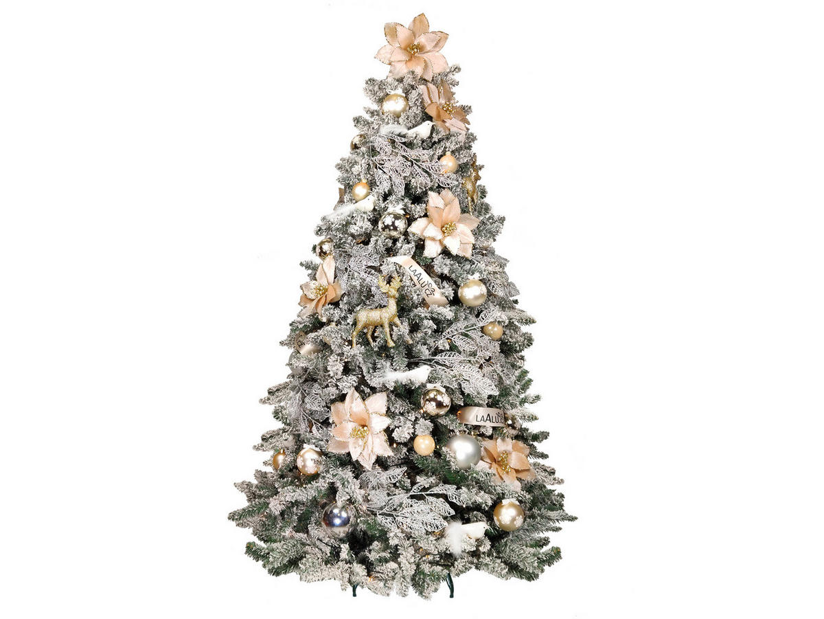 LAALU CHRISTBAUMKUGEL-SET 120 Stück in Luxusbox SOFT TONES für Weihnachtsbäume 240-270 cm - Silberfarben/Weiß, Kunststoff/Metall (55/50/75cm) - LAALU