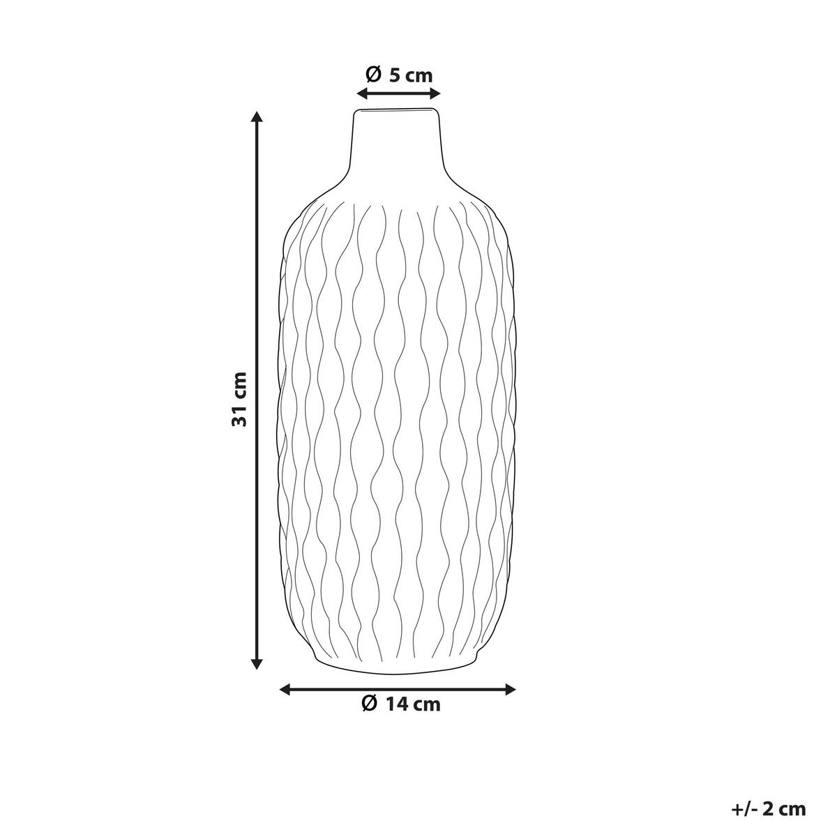 DEKOVASE Steinzeug weiß Emar - Weiß, Stein (31cm) - Beliani