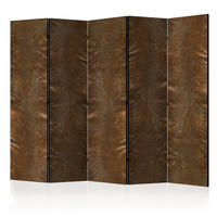 PARAVENT Akustik 5-tlg 225x172 cm Kupferwand Abstraktion - Braun, Holz/Textil (225/172/3cm) - Muralo