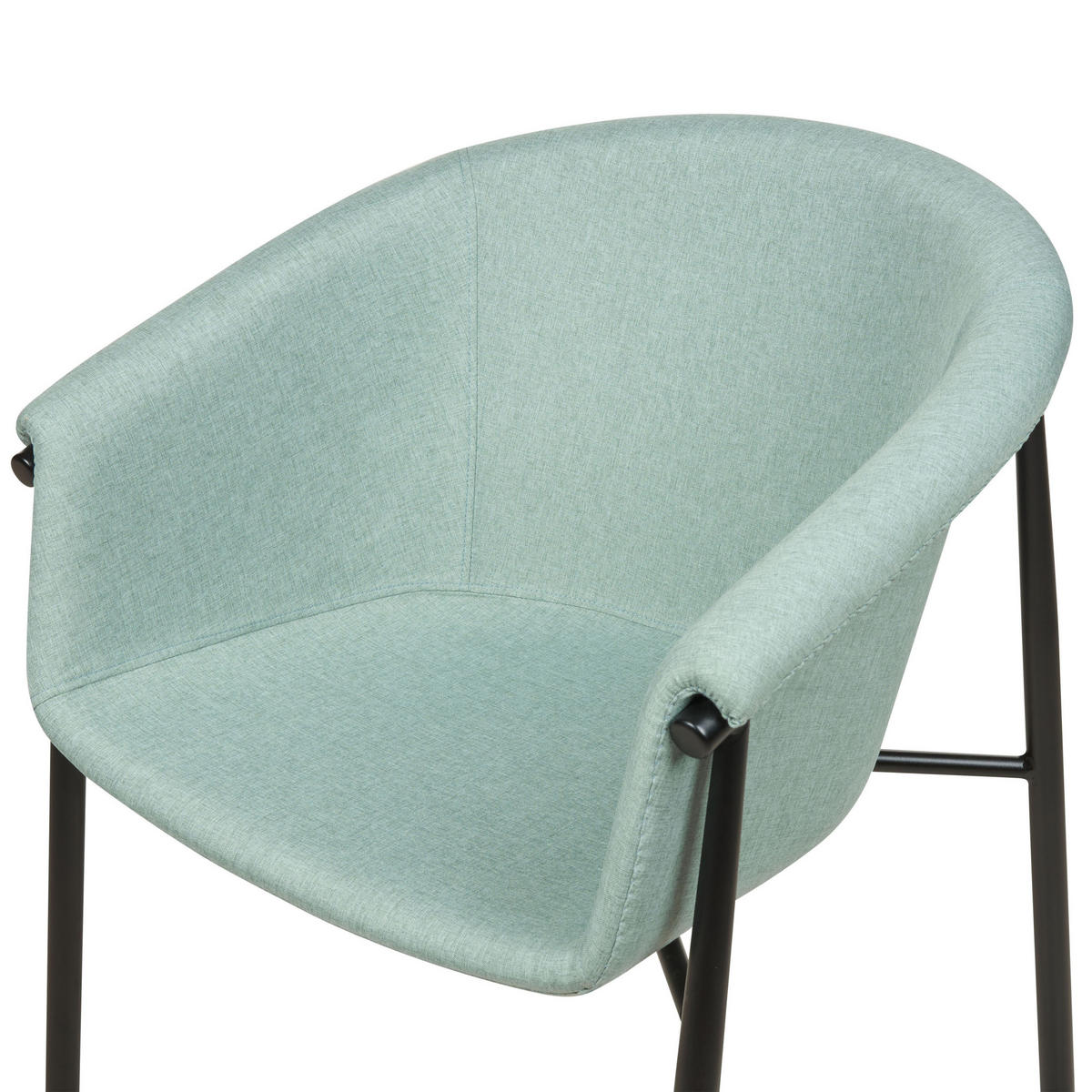 JÍDELNÍ ŽIDLE sada 2 ks mátově zelená/černá Ames - černá/zelená barva, textil (59/80/56cm) - Beliani